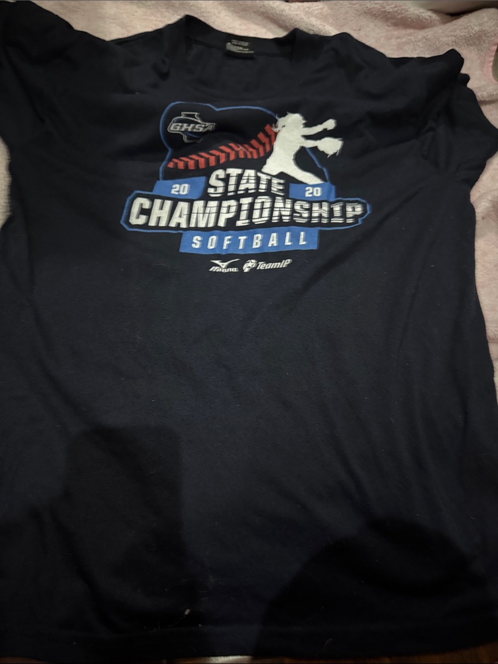 Navy Blue "State Championship Softball" women Tee Ghsa